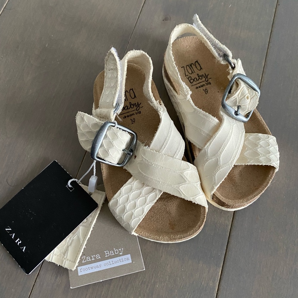NWT Zara baby girl leather sandals